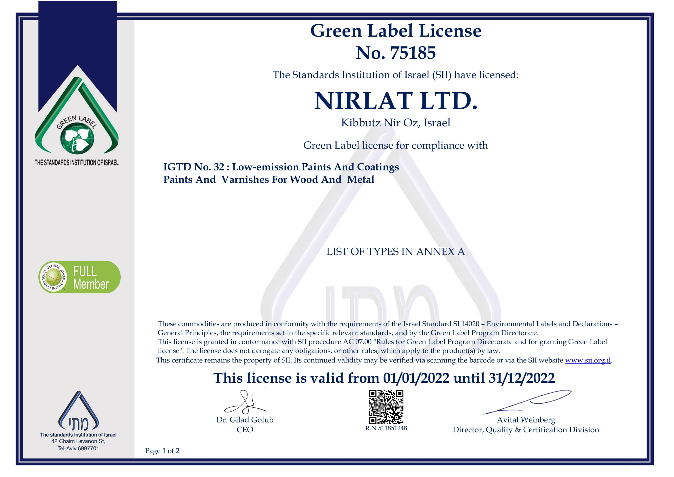 Green Label License Paints And Varnishes For Wood And Metal 2022