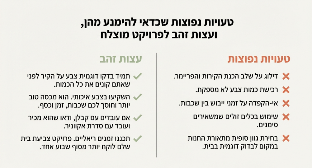 טיפים עשה ואל תעשה בצביעת בית